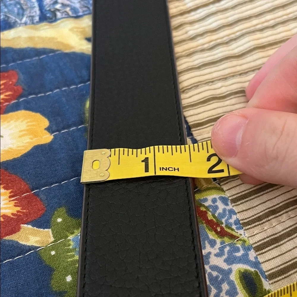 EUC Reversible Tory Burch Miller Belt Tan and Black Gold Logo - Picture 9 of 9